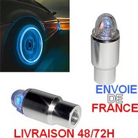 Bouchon de valve à led bleu